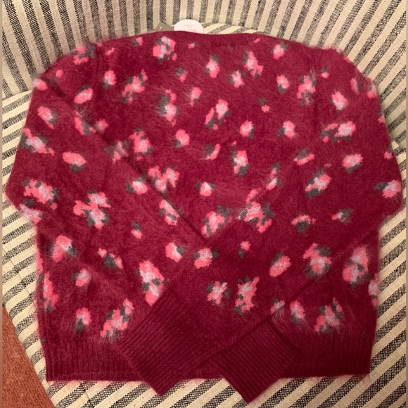 NWT J. Crew Brushed Cashmere Cropped Cardigan in Blurry Floral CH529 XS $348 - Picture 5 of 7